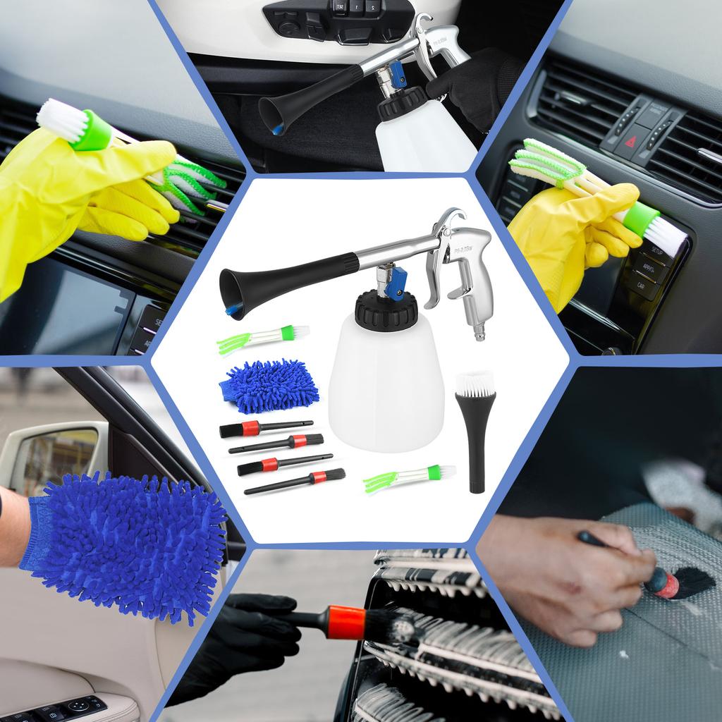 Interior Cleaner Car Cleaning Gun, Washing Gun 60 L 6 ~ 9 2 Bar Car Cleaning Set Compressed Air Cleaner Interior Washing Gun