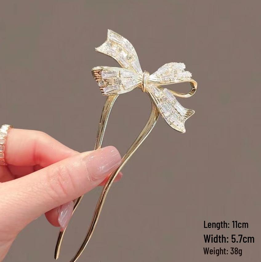 Épingle à cheveux vintage en forme de U avec pompon paon pour femmes - Épingle à chignon nacrée pour Cheongsam et Hanfu