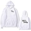 Hoodie Casual Sweatshirt Long Sleeve Hoodie Pullover Sweatshirt Boss Lady Print Hoodie Sweatshirt  Loose Tops Outerwear
