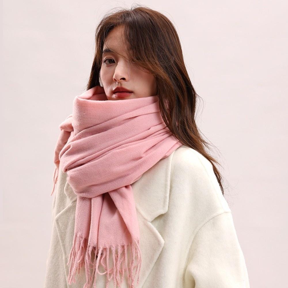 Thickened Imitation Cashmere Scarf Korean Style Women Shawl Simple Winter Neckerchief  Autumn