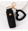 Custom Logo Name Key Chain Ring Small Versatile Keyring New Portable Lipstick Bag Packet Heart Mirror Keychain Mini Leather Gift
