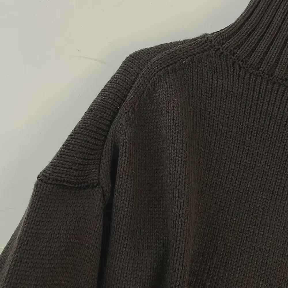 Pulover Maro Închis pentru Femei 2023 în Formă de Cocoon cu Guler Ridicat - Toamnă/Iarnă Casual Croială Lejeră