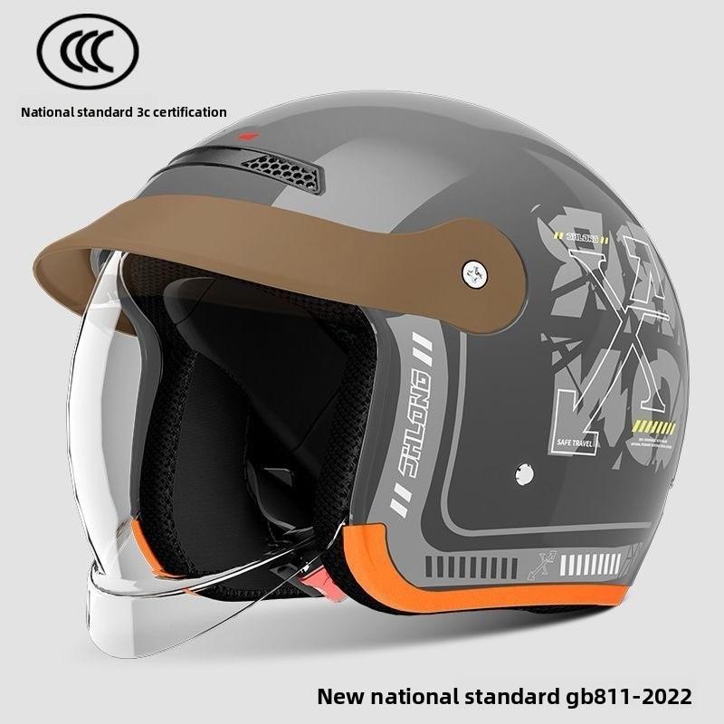Electric Car Helmet Men's and Women's Half Helmets, Battery Car Winter Warm and Cold Four-season Universal Half Helmet Helmet