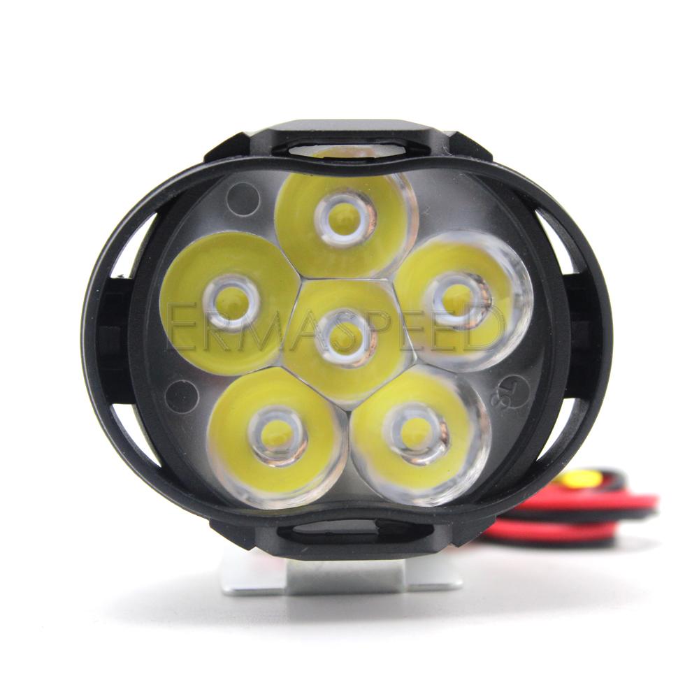 Wasserdichte Motorrad LED Scheinwerfer Lampe mit Schalter 6 LEDs 3000K Zusatz Motocross Licht für Straßenmotorrad