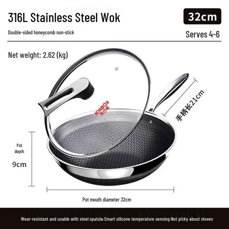 

KOBACH 316L Double-sided Pattern Wok