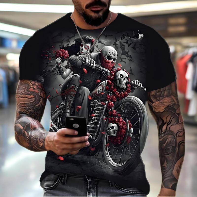 Stylish Men's Animal 3D Digital Print Cross-border Foreign Trade Hot-selling Animal Print T-shirt Export