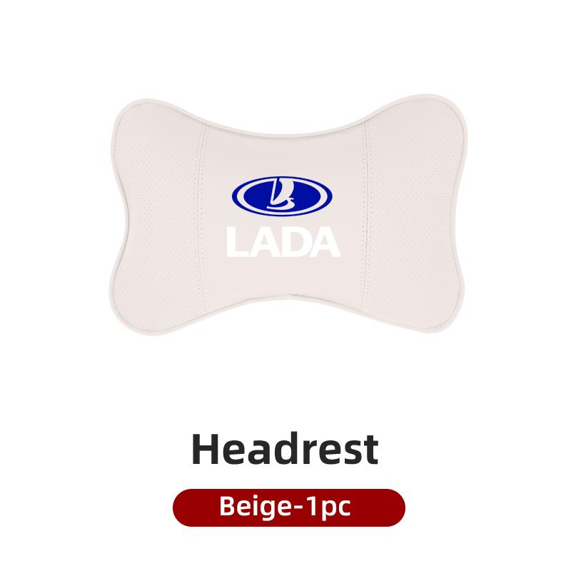 Leather Car Headrest Lumbar Support Backrest Neck Pillow Accessories For Lada Priora Sedan Sport Kalina Granta Vesta Niva Largus