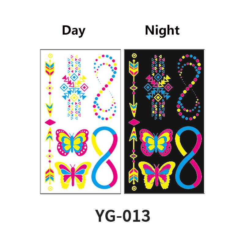 

Барная вечеринка Флуоресцентная неоновая татуировка наклейка Временная геометрия Перо Кружево Татуировка наклейка Украшения для тела Женские аксессуары 13