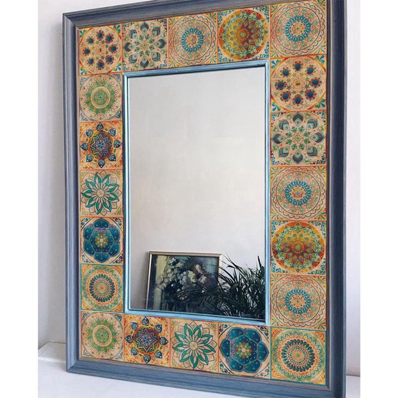 24Pcs Tile Stickers Wall Decor Moroccan Bathroom Kitchen Wall Sticker Waterproof PVC Decoration Stickers Retro Design in Mosaic