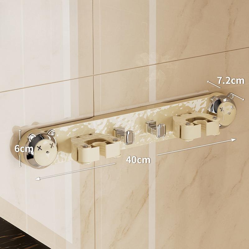 Suction Cup Mop Clamp, Household Wall-mounted No-hole Clip, Broom Hanging Rack, Movable Storage Rack, Bathroom Wall-mounted Rack