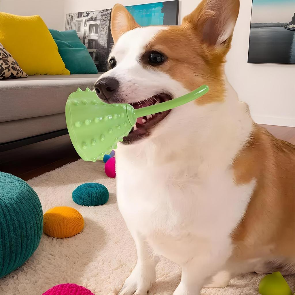 Treat Ball For Dogs Stimulating Reusable Dog Treat Puzzle Reusable Enrichment Game Foraging Ball Plant Design For Large Medium