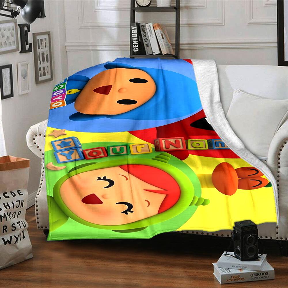 Pocoyo Personalized Text Blanket Throw Personalized Blanket Durable Comfort Throw For Sofa Seaside Office Chair Chair Four Seasons Multipurpose