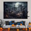 2D Flat Banner, 1 Piece - Halloween Photography Background - Suitable for Home Decoration, Party Supplies and Photo Booth Props