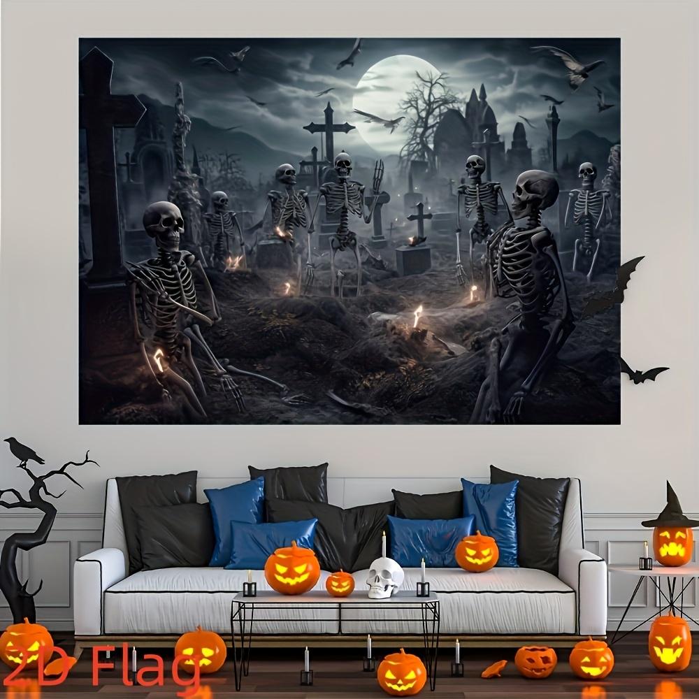 2D Flat Banner, 1 Piece - Halloween Photography Background - Suitable for Home Decoration, Party Supplies and Photo Booth Props