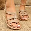 Fashion Roman Sandals Summer New Round Toe Open Toe Cross Slim Strap One Buckle Soft Sole Anti-slip Wear-resistant Flats