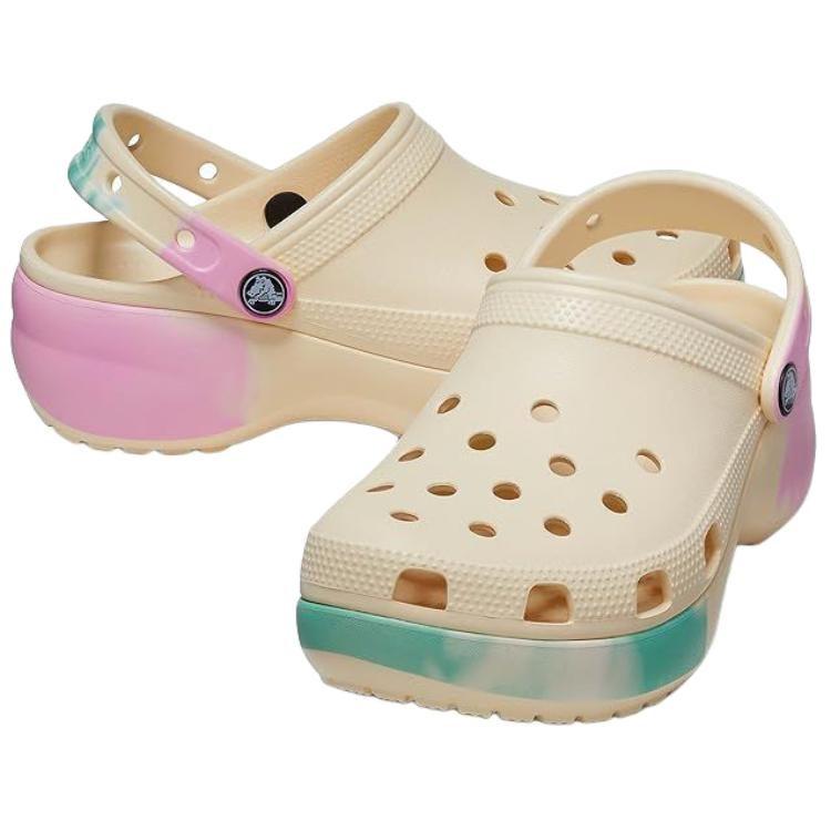 Crocs Classic Platform Clog Clogs Women's Beige 208278-1FR