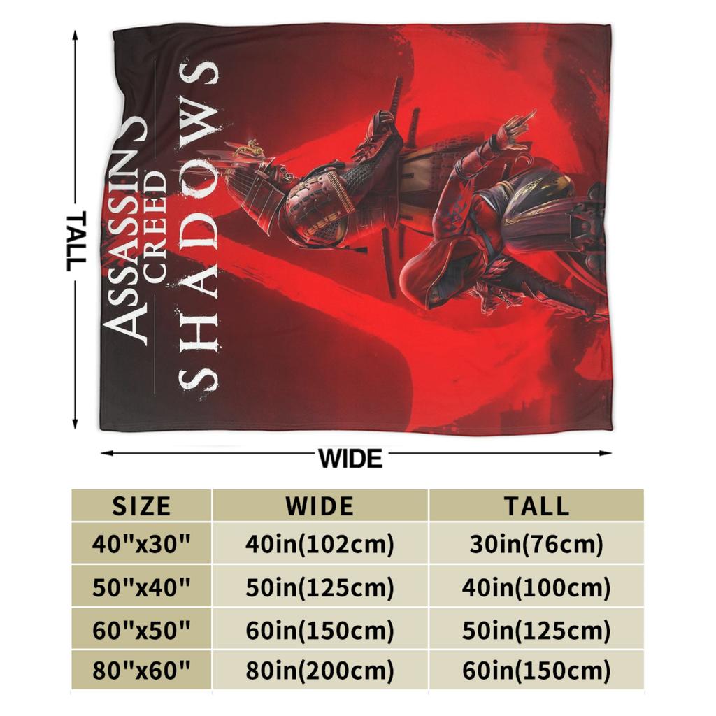 Assassins Creed Shadows  Blanket Quality Soft Warm  Throw Blanket Winter Boy Girl Couch Chair Sofa Bed Fluffy Bedspread