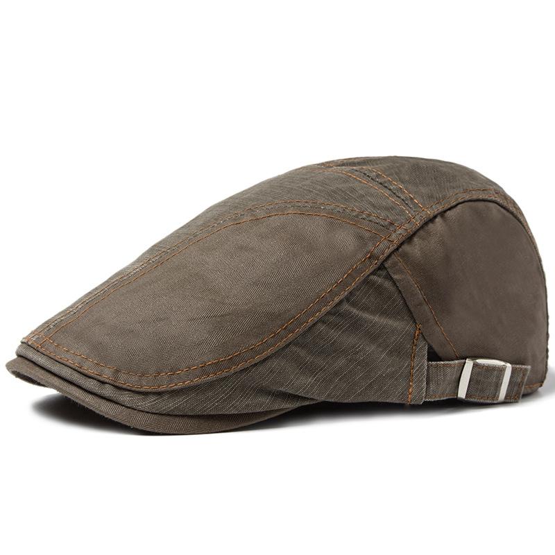 New Casual Splicing Cap, Pure Cotton Summer Men's Beret Shading Breathable Retro Fashion Hat