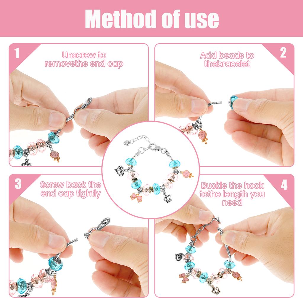 78 Parça Boncuk Takı Yapım Kiti DIY Boncuklu Bileklik Kolye Yapımı El İşi Seti Doğum Günü Noel Hediyesi ve DIY Severler İçin