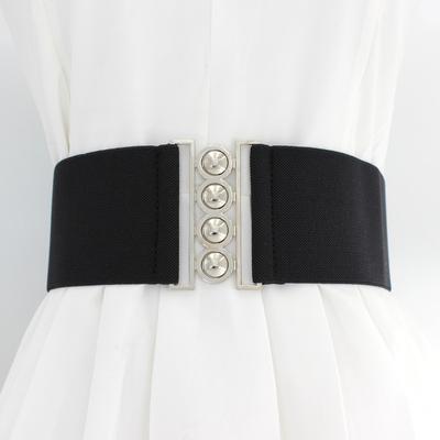 Damen Einfaches Kleid Taille Elastisch Breiter Taillengürtel Dekorativer Elastischer Gürtel Drei Größen