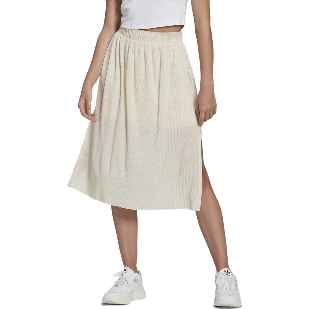 adidas Gonna midi a tinta unita con spacco Originals da donna Bianca HF7545