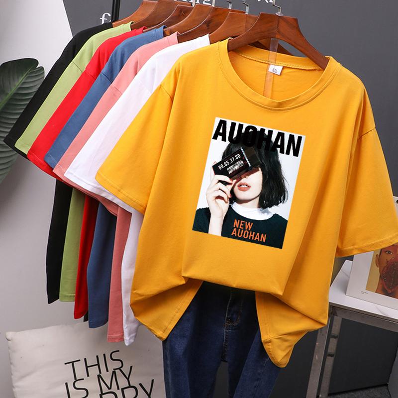 

Футболка Harajuku, винтажные футболки большого размера, женская уличная футболка с героями мультфильмов, женские топы XL жёлтый