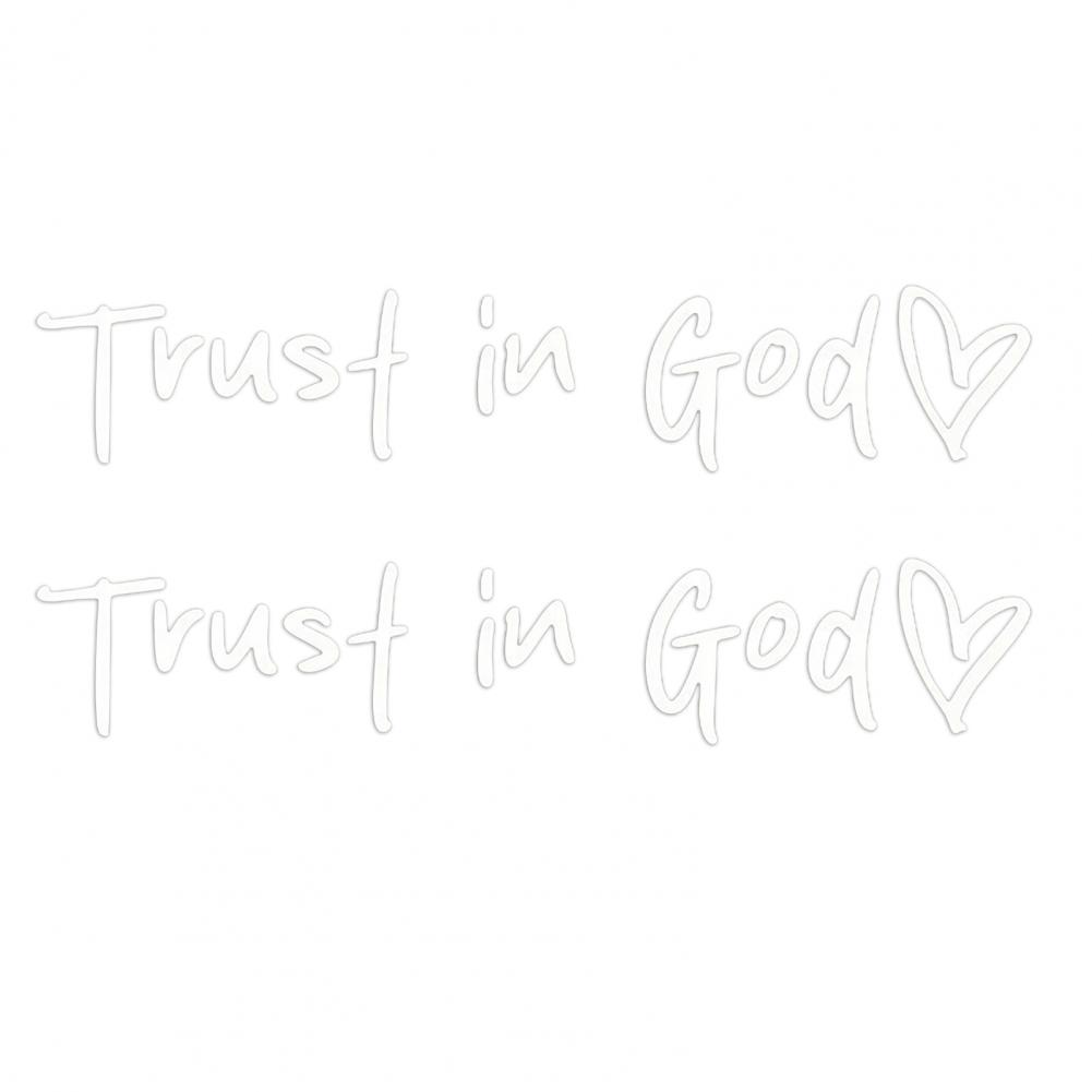

Automotive Exterior Sticker Car Accessory Trust God Rearview Mirror Stickers Strong Stickiness Waterproof Self for Safety 2pcs білий
