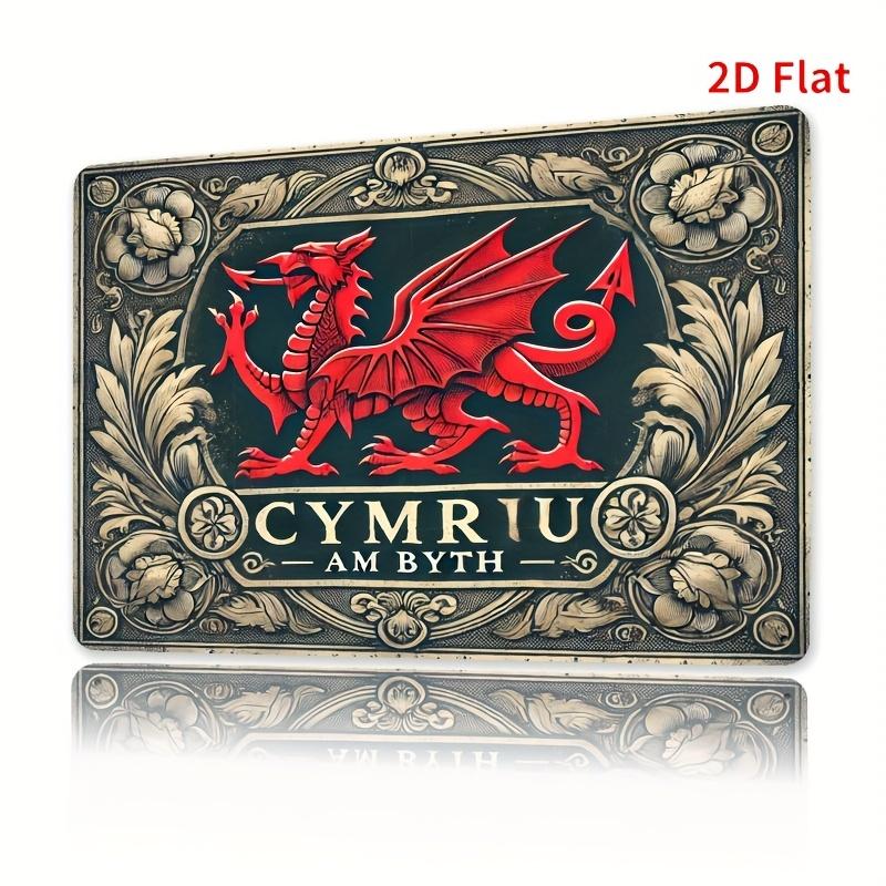 

Welsh Dragon Tin Sign Rustic Metal Wall Decor with Ornate Border CYMRHU Design Perfect for Home Bar Cafe Garage 20x30cm（7.8x11.8inch）
