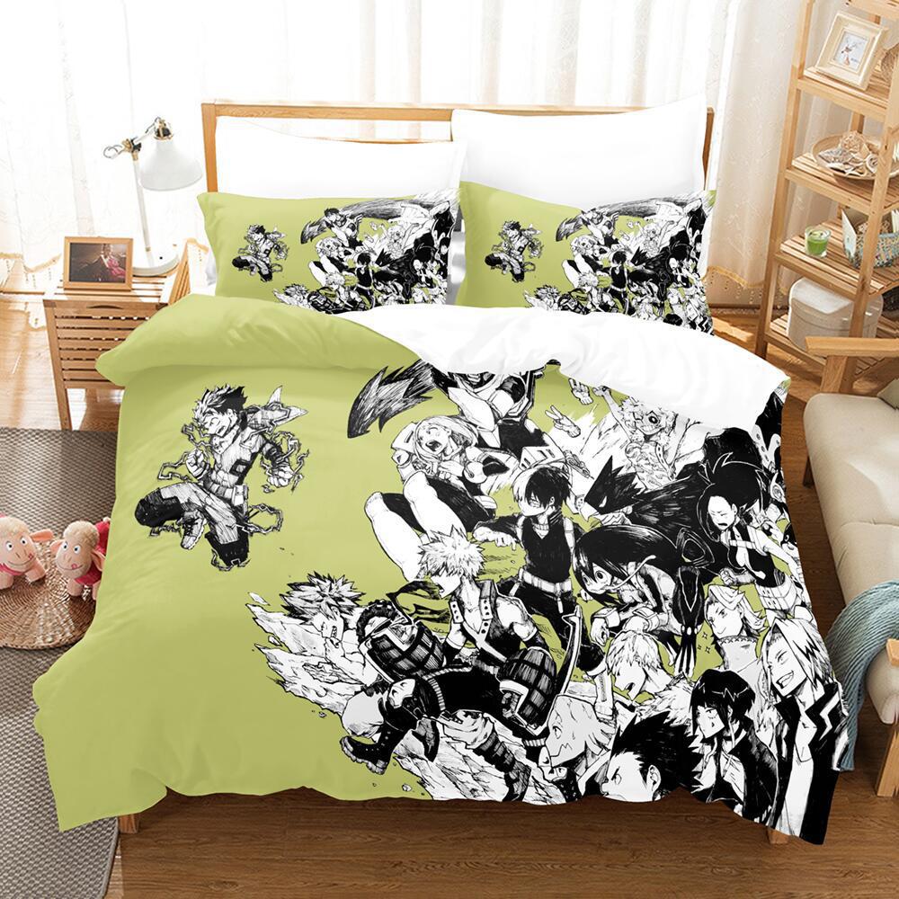 My 3D Cartoon Animation Bedding Microfiber Polyester Cotton 90G Duvet Set Three-Piece Set