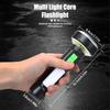 LED COB Powerful Flashlight USB Rechargeable Torch 11 Lighting Modes Lamp with Tail Magnet Outdoor Camping Emergency Lantern
