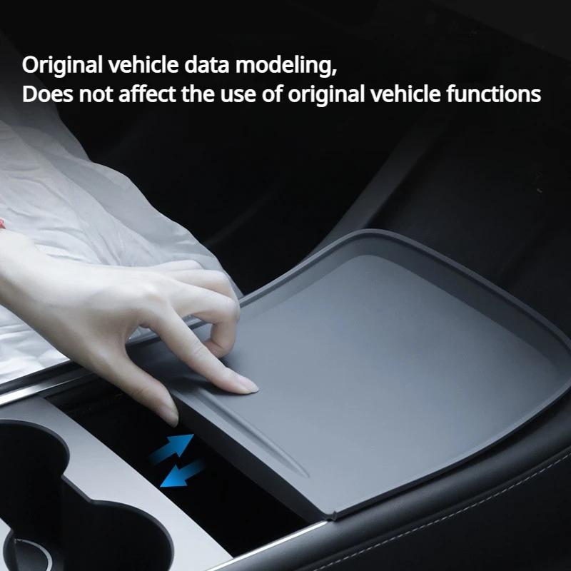 For Tesla Model 3 Y Central Control Silicone Pad Anti-slip Center Console Push-pull Protection Film Interior Accessories 2024