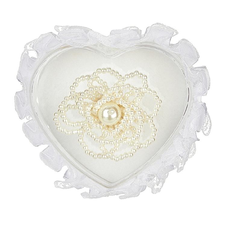 Romance Lace Wedding Rings Holder Heart Shape Fingerring Box For Bridal Party Formal Occasion Jewelry Gift Display