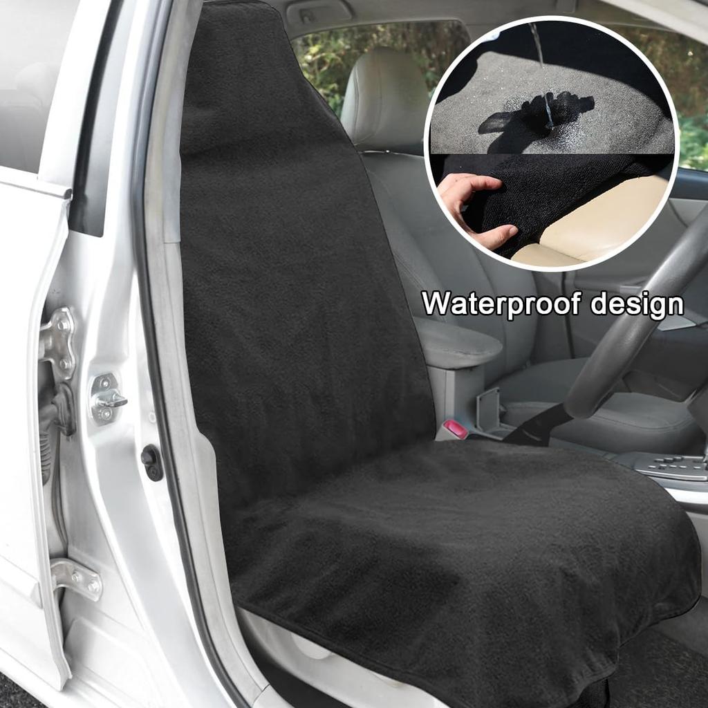 Waterproof Car Towel Seat Cover, Sweating Non-Slip Premium Towel Carseat Cover Protector, Universal Soft Machine Washable Car Truck SUV Front Seat
