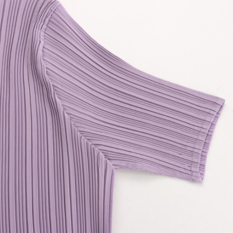 Shop   Women Frill ShorT Sleeve PleaTed T shirT lighT Purple Ble Wsh 1331