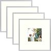 Golden State Art, Aluminum Picture Frame and Real Glass -8x8 Picture Frame with Mat for 4x4 Photo Display-Wall Decor or