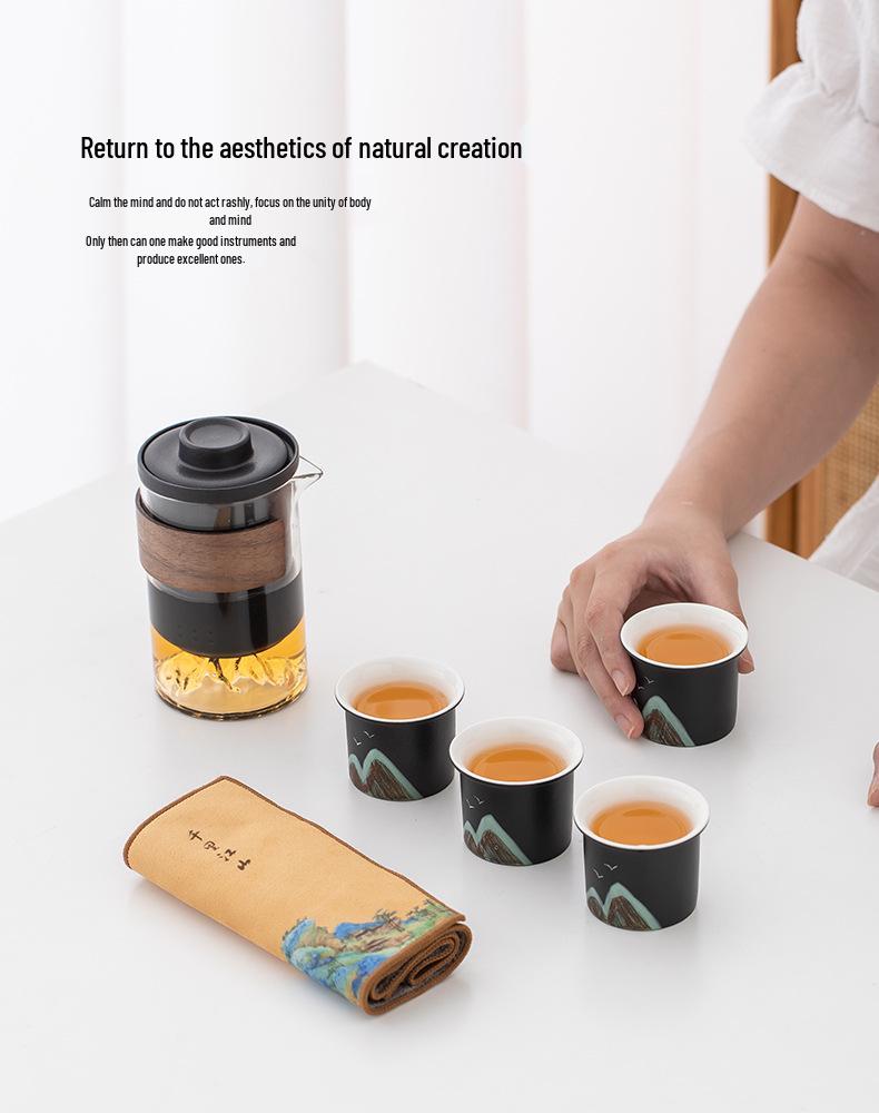 A Thousand Li of Rivers and Mountains Gift Box: Mid-Autumn & Birthday Souvenir Tea Set for Company Events