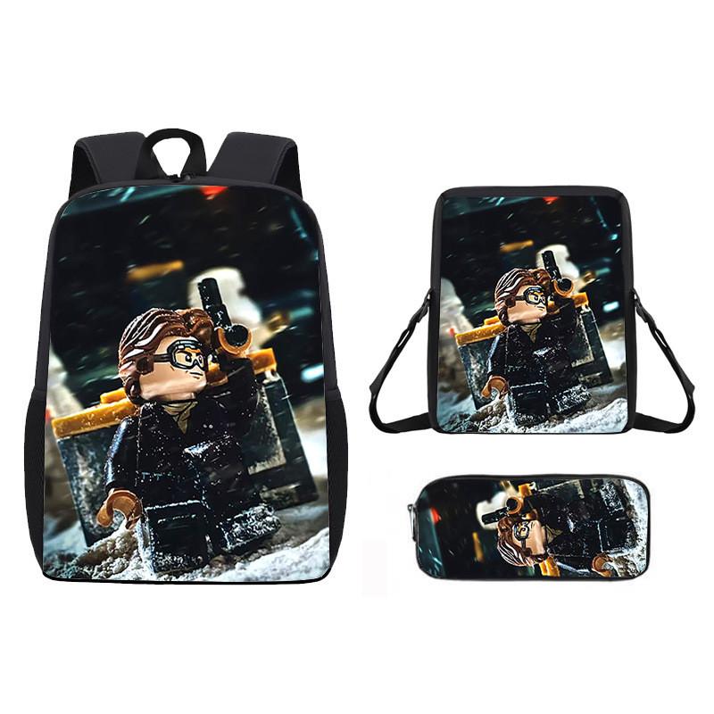 Pattern Roblox Cartoon Backpack Shoulder Bag Pencil Case Three Piece Set