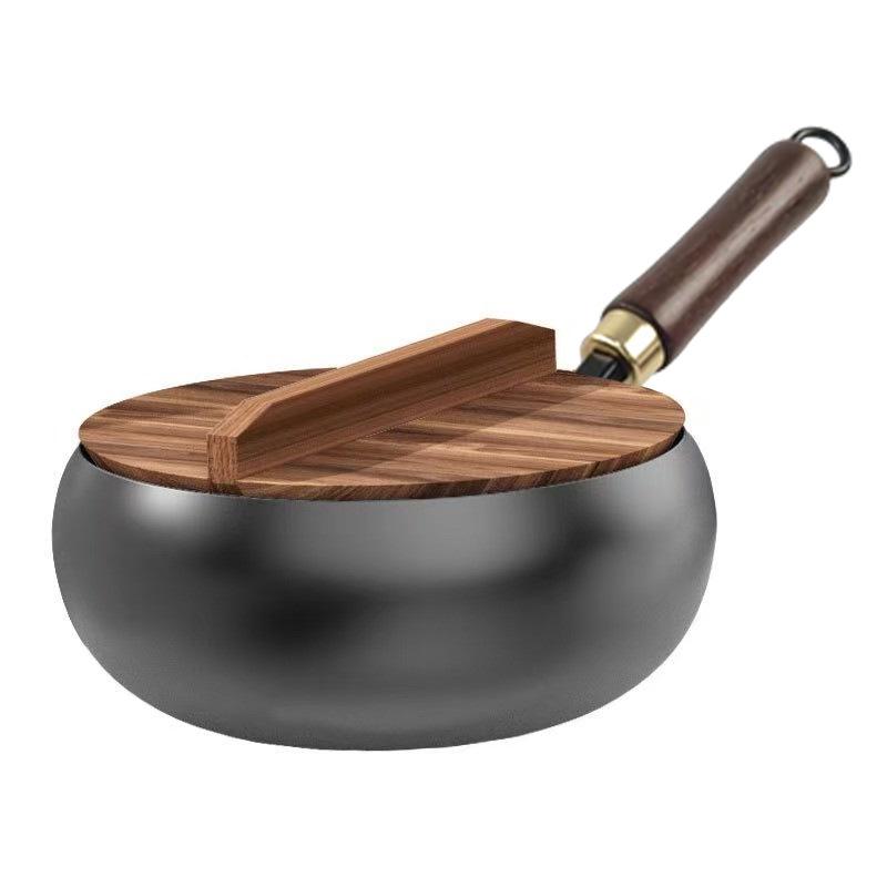 Best-Selling Mini Deepened Wok: Non-Stick, Flat-Bottom Iron Stir-Fry Pot with Classic Design