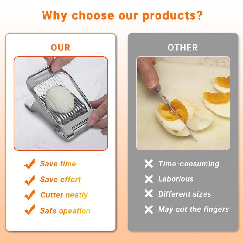Square Stainless Steel Egg Slicer, Household Egg Slicer, Vegetable, Fruit, Mushroom, Ham, Strawberry Banana Slicers Kitchen Tool
