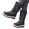 Foreign Trade New Thick-soled Down Cloth Thick-soled Snow Boots Women's Cross-border Large-size Round Head Side Zipper Long Cotton Boots