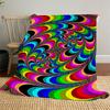 1PC Psychedelic PatternOutdoor Flannel Blanket - Soft Plush Decor for Picnics, camping, Bedroom, Playroom, Office, or Lunch Break 1247A