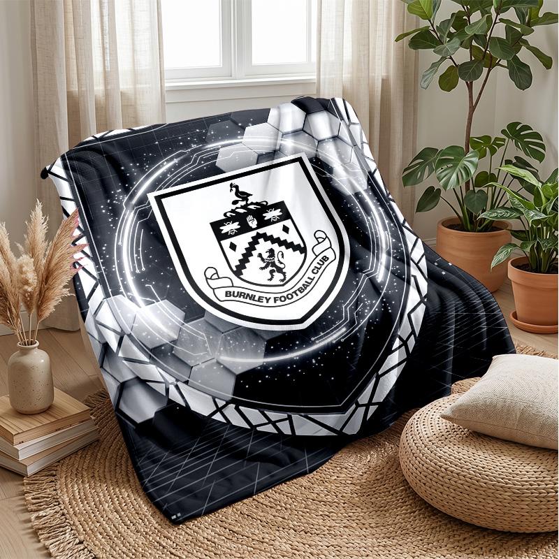 Coperta in Flanella con Stampa Calcio Burnley, Coperta Morbida Calda Leggera per Divano Letto Campeggio