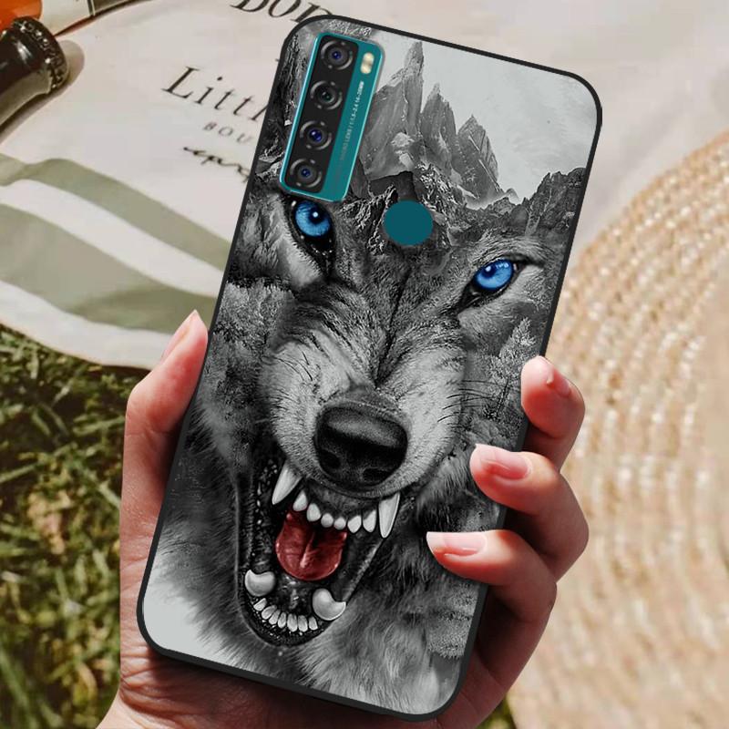 Para TCL 20 SE Funda Silicona Lobo León Genial Suave Cubierta de Teléfono para TCL 20 SE Funda 20SE 6.82'' Funda Linda TPU Coque Protectora 2021