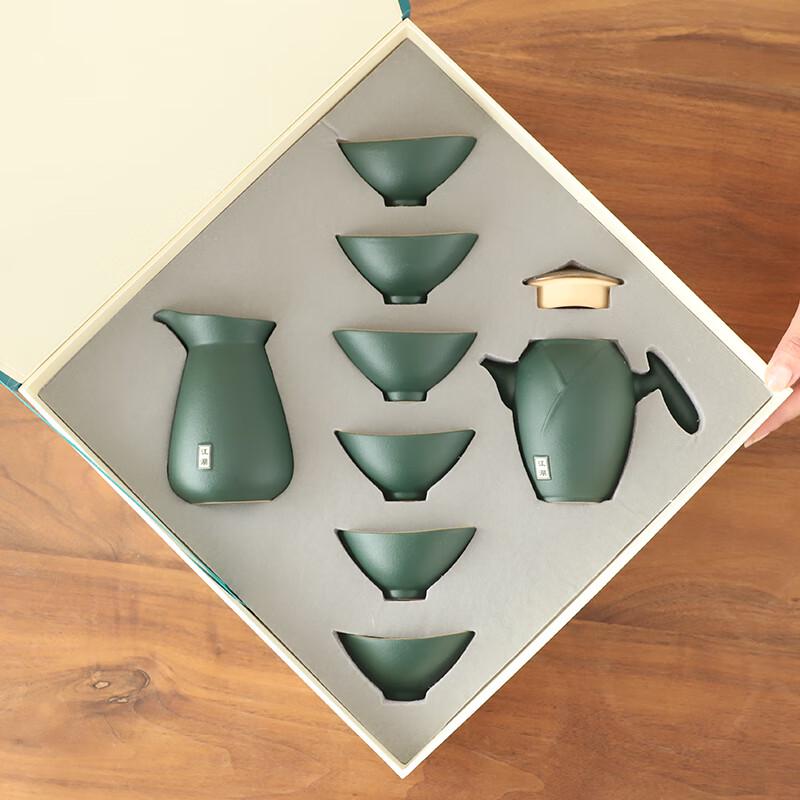 Jianghu Style Eight-Piece Coarse Pottery Tea Set