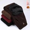 Mom's Plus Size Corduroy Pants - Warm, Loose, and Thickened Cotton for Autumn/Winter, Perfect for Middle-aged and Elderly.