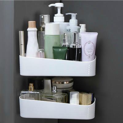 Estante de drenaje sin perforaciones, trípode de succión para pared, estante de pared para baño, estante de almacenamiento colgante, ventosa, accesorios para baño y cocina