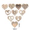 50PCS Love Heart Wood Pendant Wedding Wooden Ornament Birthday Party Decoration Valentine's Gifts Home Decor Crafts