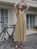 AVANT-G Floral Pattern Sleeveless Dress - Mustard