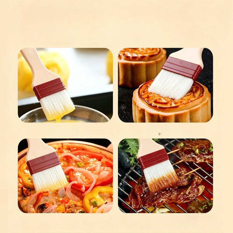 High Temperature Resistant Nylon Basting Brush for Baking and Barbecue Silicone Handle Oil Brush for Cake and Bread