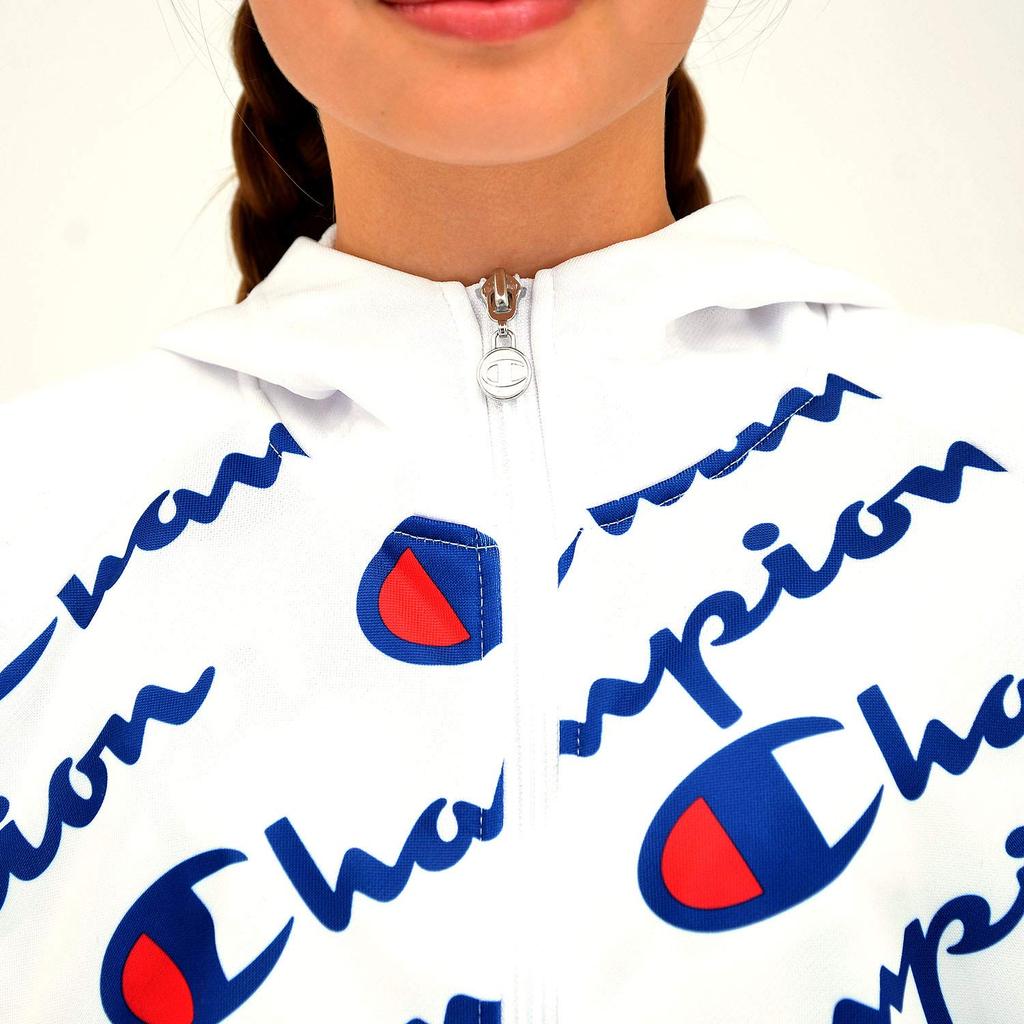 Champion Hoodie Shirt Size 140 to Japanese size Full-Zip CJ4393, Girls', White, (equivalent 140)